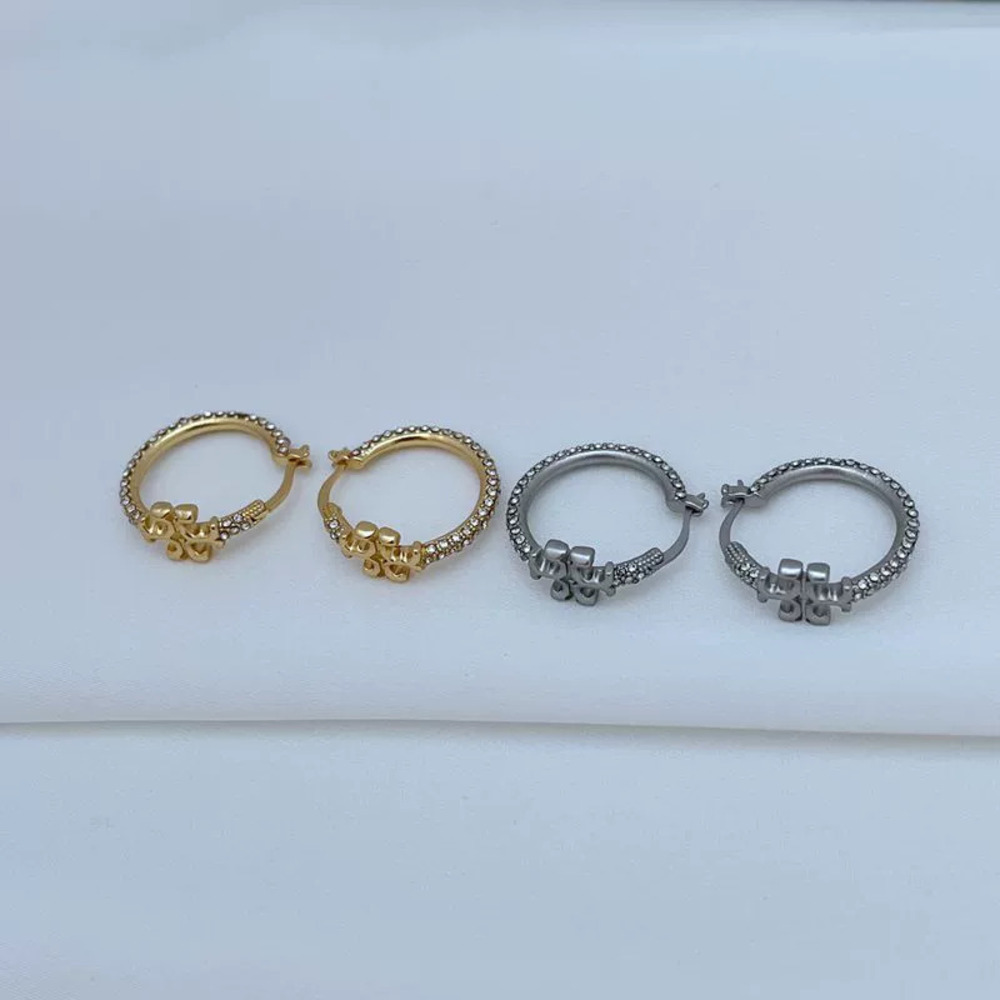 Tory Burch Gold Plated Double Pave Hoop and Cross Stud Earrings Set - Picture 2 of 7